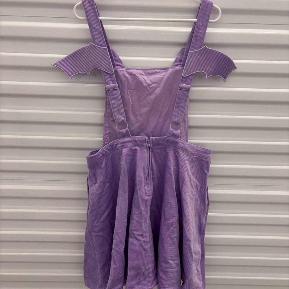 NWT XL Sweet Society Juniors' Kawaii Bat Corduroy Skirtall Skirt Overalls Wings - Picture 4 of 8